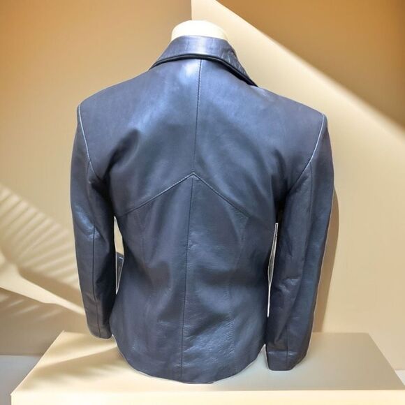 Michael Hoban North Beach Authentic Vintage Women’s Leather Blazer Jacket 1980’s - Picture 2 of 12